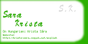 sara krista business card