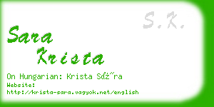 sara krista business card